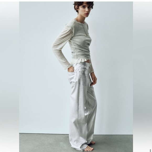 ZARA TRF WIDE LEG JEANS - Picture 9 of 9